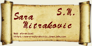 Sara Mitraković vizit kartica